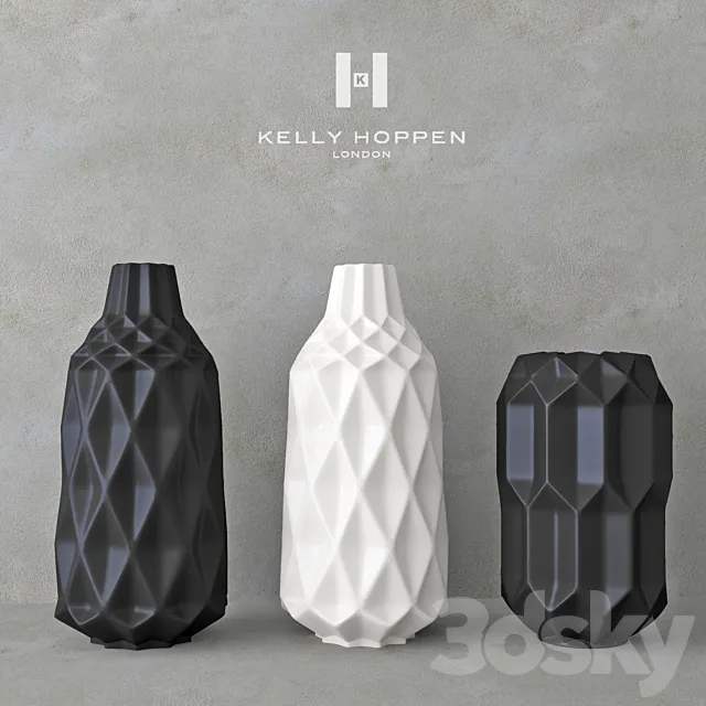 Decor set Kelly Hoppen 5 _ set of vases 3DModel