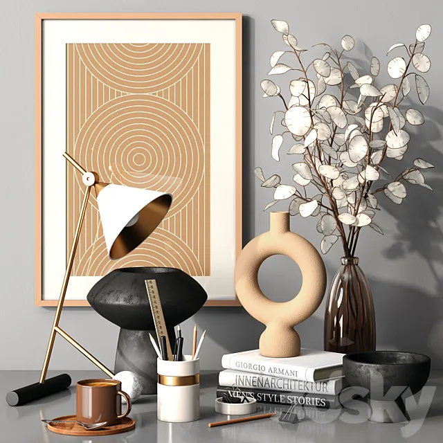 Decor set LUNARIA 3D Model