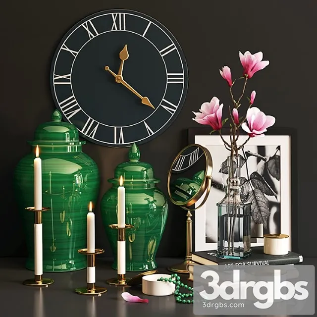 Decor Set Magnolia 3D Model Download