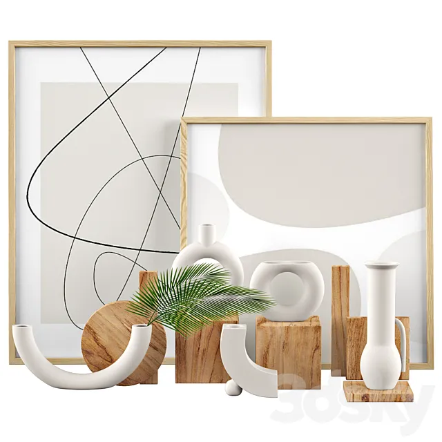 Decor Set | NutPottery | Minimalist plain color vase | Handmade Ceramic Vase 3D Model