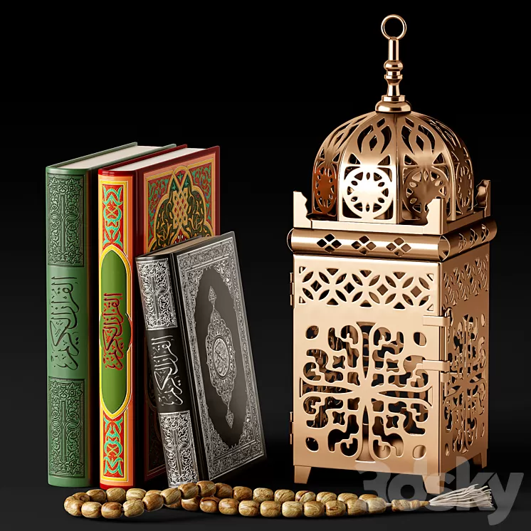 Decor set Quran 1 3D Model Free Download