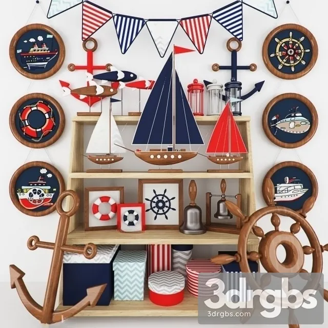 Decor Set Ship 3D Model Download