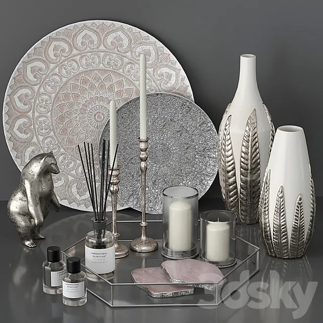 Decor Set Silver 3D Model