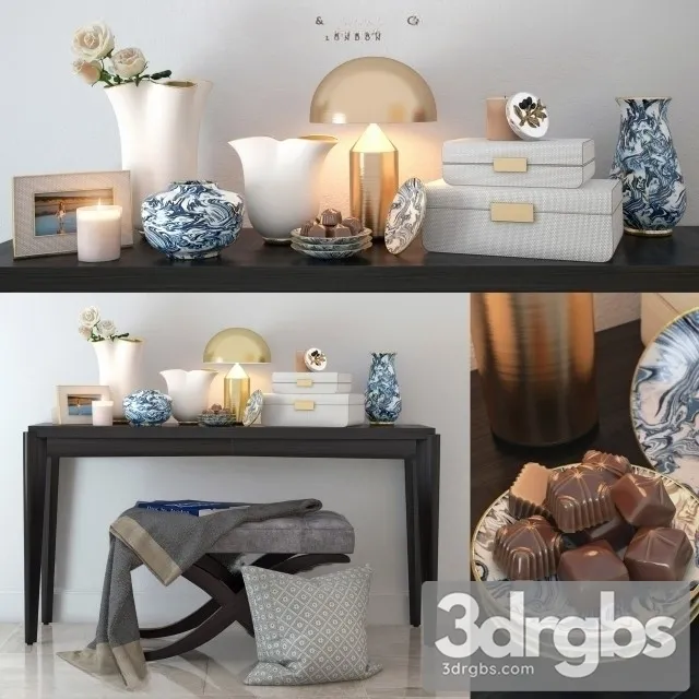 Decor Set The Sofa Arm Chair Company 3D Model Download