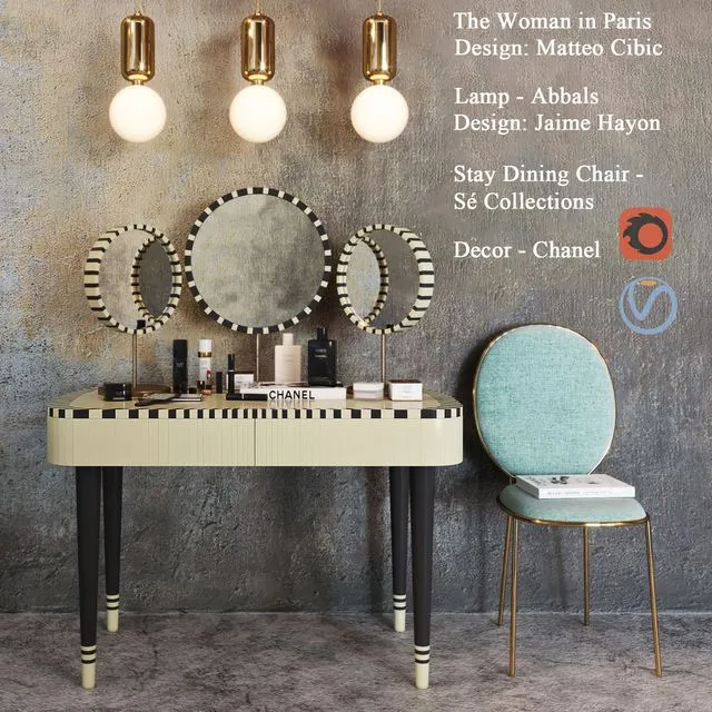 Decor set The Woman in Paris 3D Model
