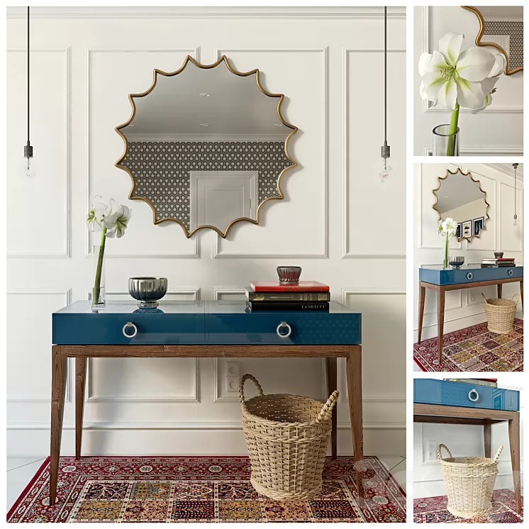 Decor set with basket 3D Model