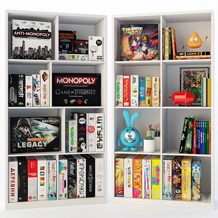 Decor set with board games 3D Model Free Download Decor set with board games 3D Model Free Download