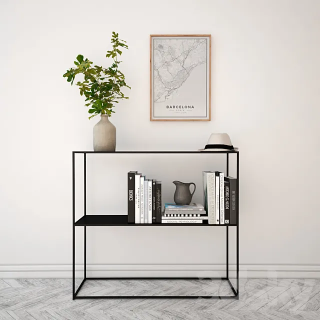 Decor Set with plant 3D Model