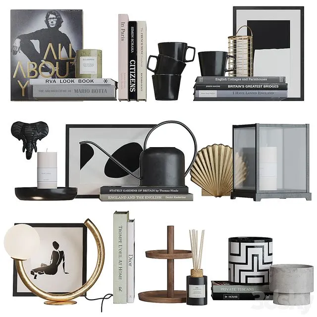 Decor shelf set 12 3D Model