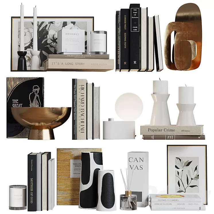 Decor shelf set 13 West Elm 3D Model