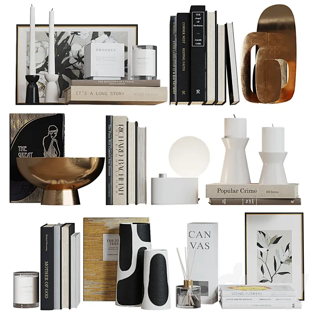 Decor shelf set 13 West Elm 3DModel