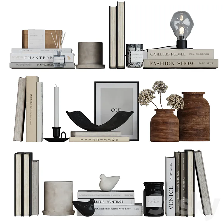 Decor shelf set 14 3D Model Free Download Decor shelf set 14 3D Model Free Download