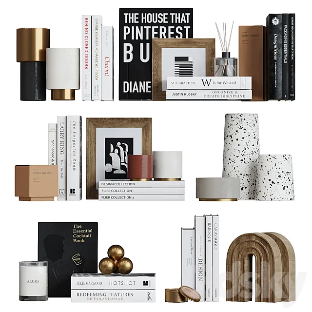 Decor shelf set 15 3DModel