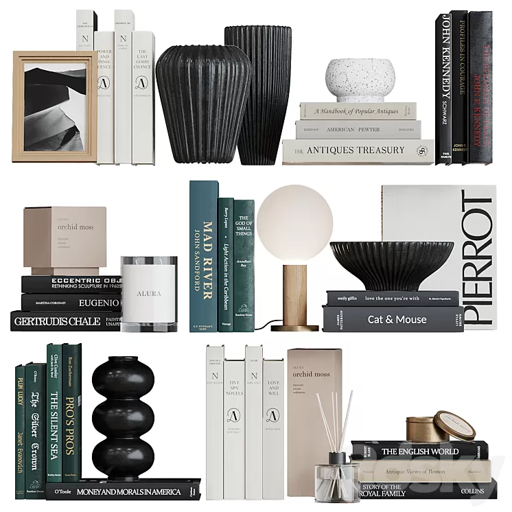 Decor shelf set 16 3D Model Free Download