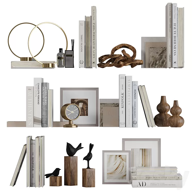 Decor shelf set 2 3D Model