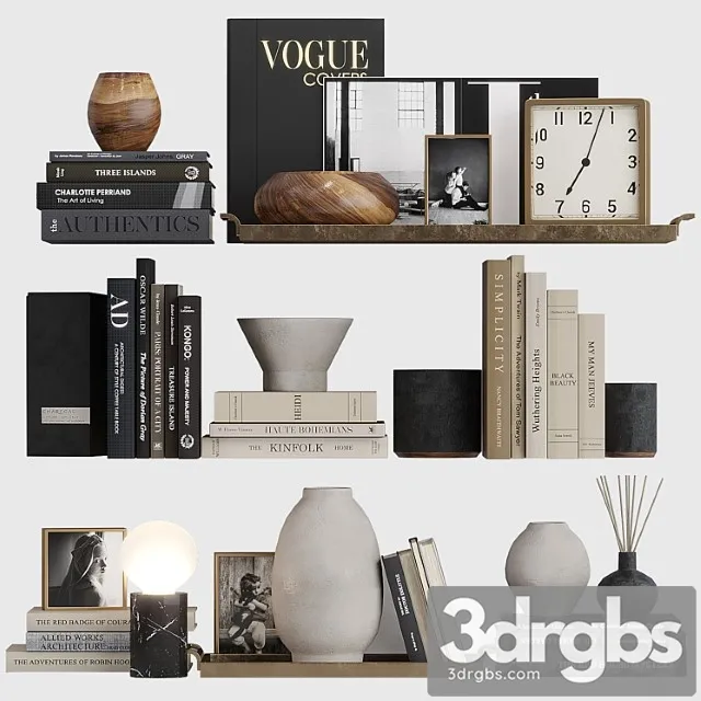Decor Shelf Set 3 2 3D Model Download