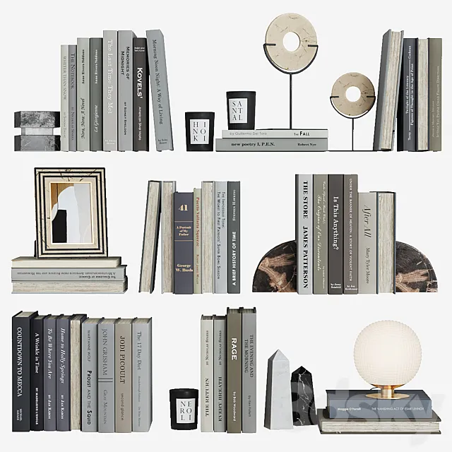 Decor shelf set 5 3DModel