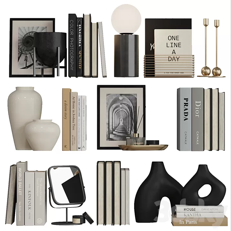 Decor shelf set 8 H&M 3D Model