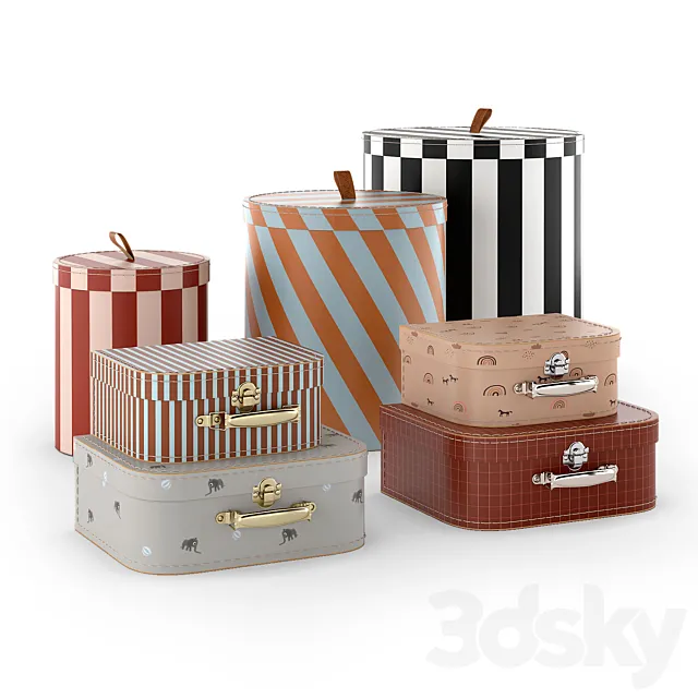 Decor storage cases toy boxes 3D Model