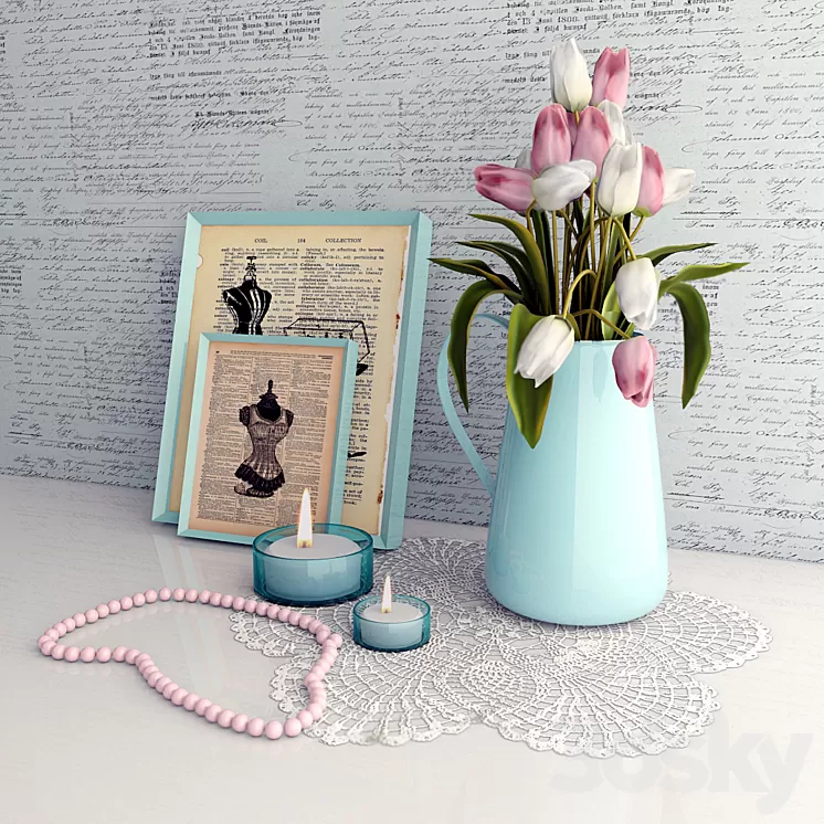 Decor + tulips 3D Model