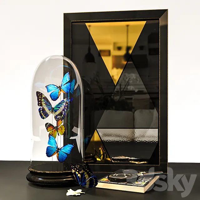 Decor with butterflies 3D Model Decor with butterflies 3D Model