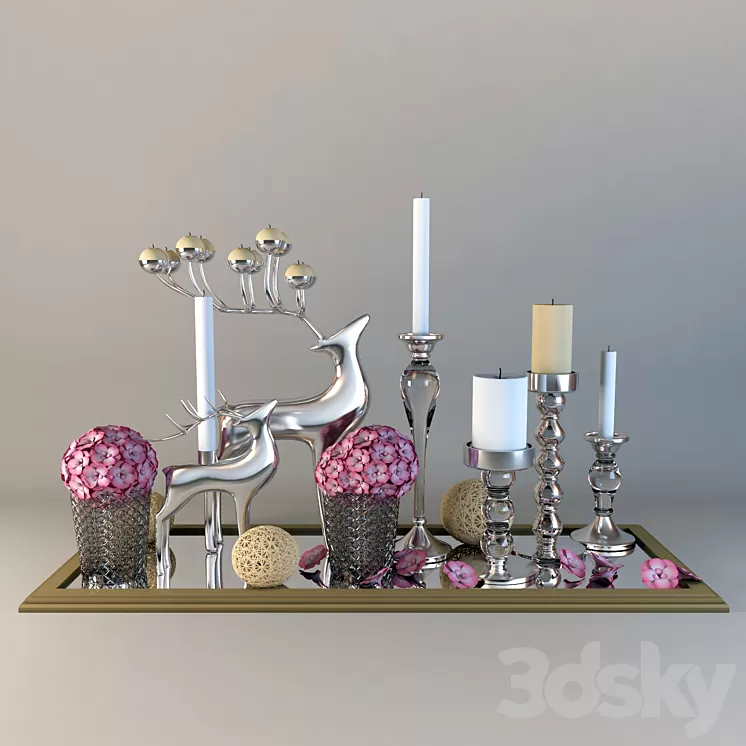 Decor with candles 3D Model