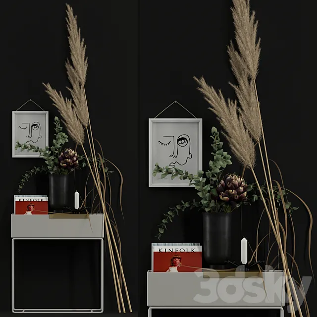 Decor with dry flowers 2 3DModel
