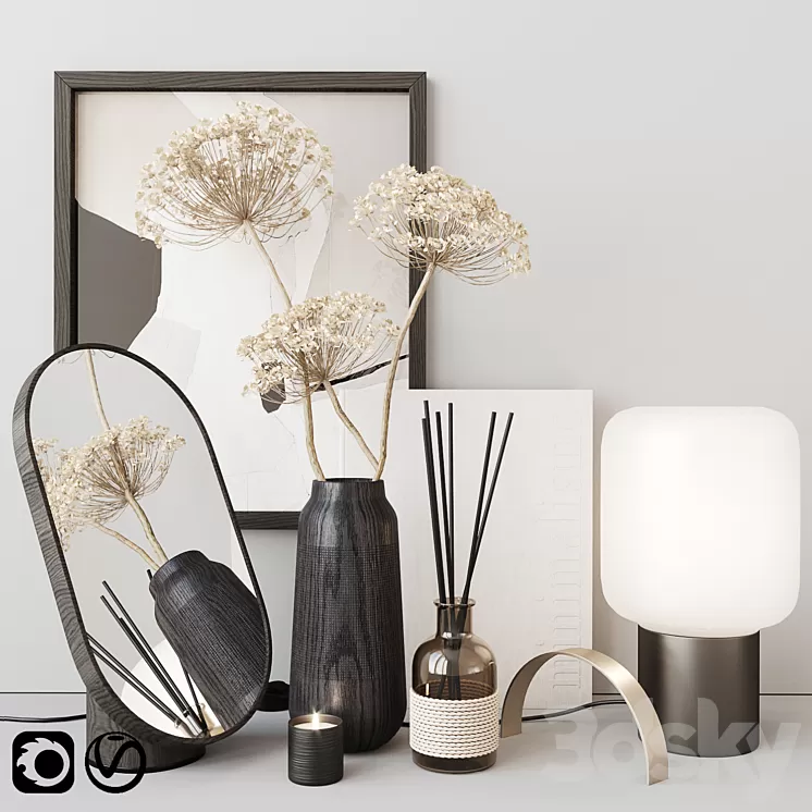 Decor with heracleum 3D Model