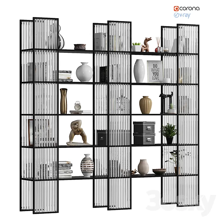 Decorated shelves # 8 3D Model Free Download Decorated shelves # 8 3D Model Free Download