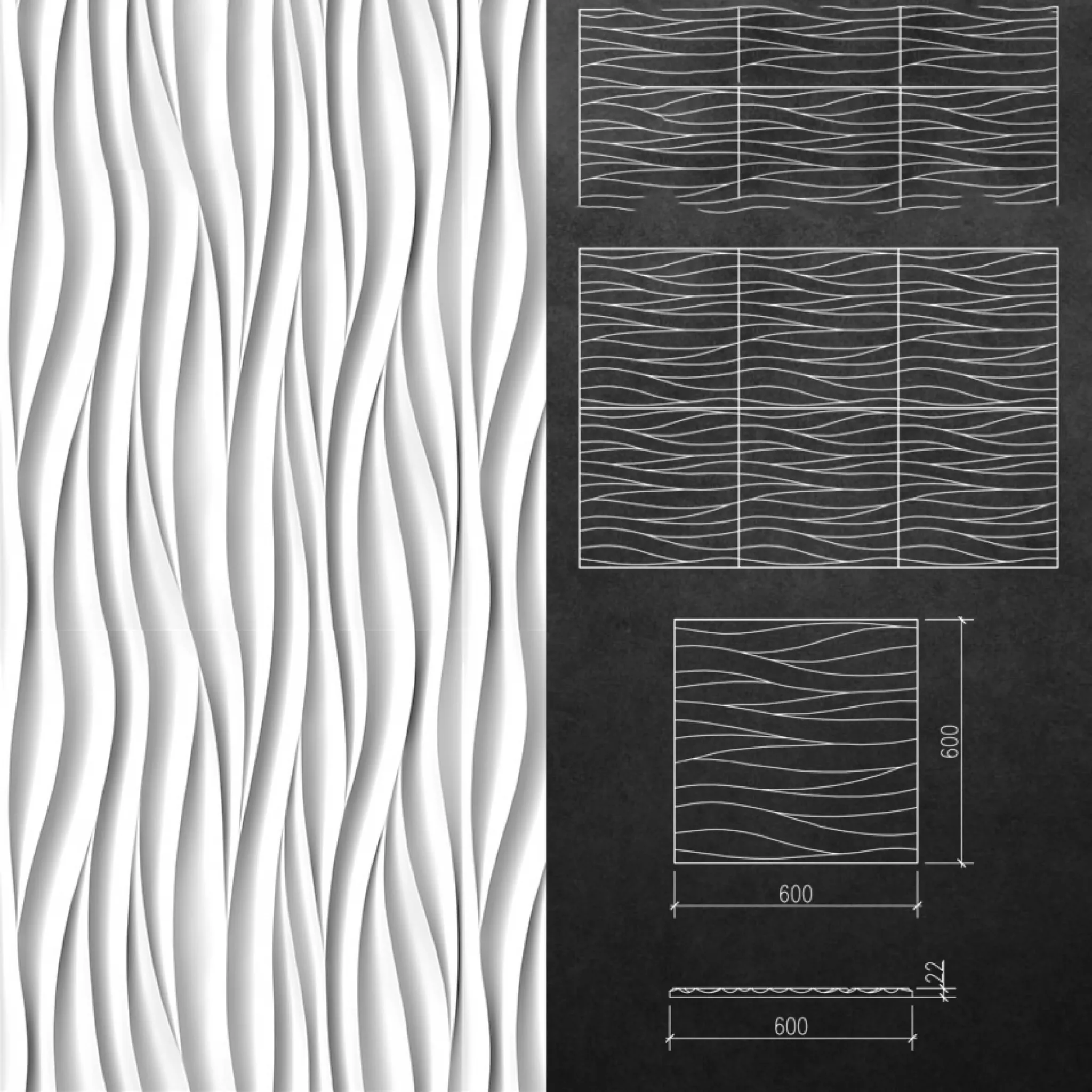 decoration – 3D panel Rise 3D Model