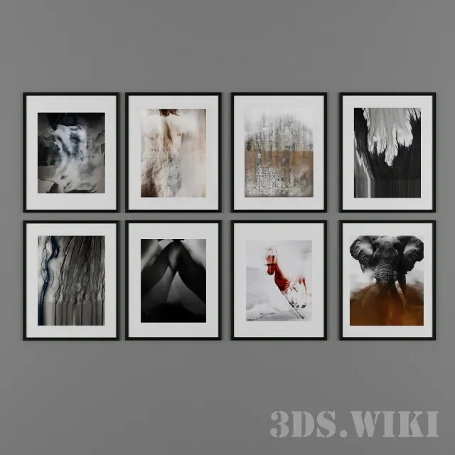 decoration – A set of paintings for the interior 3D Model