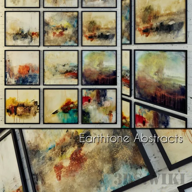 decoration – Abstract paintings of Earthtone Abstracts 3D Model