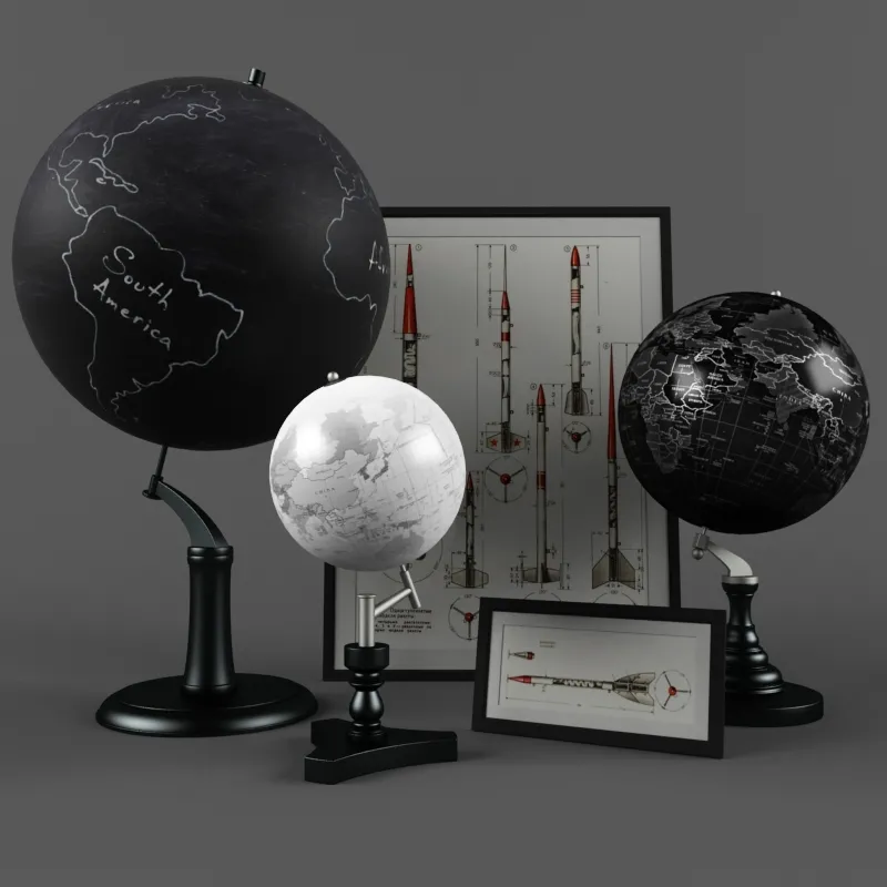 decoration – Antique globes 3D Model