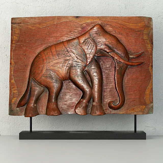 decoration – Antique Indian Elephant Relief Panel 3D Model decoration – Antique Indian Elephant Relief Panel 3D Model
