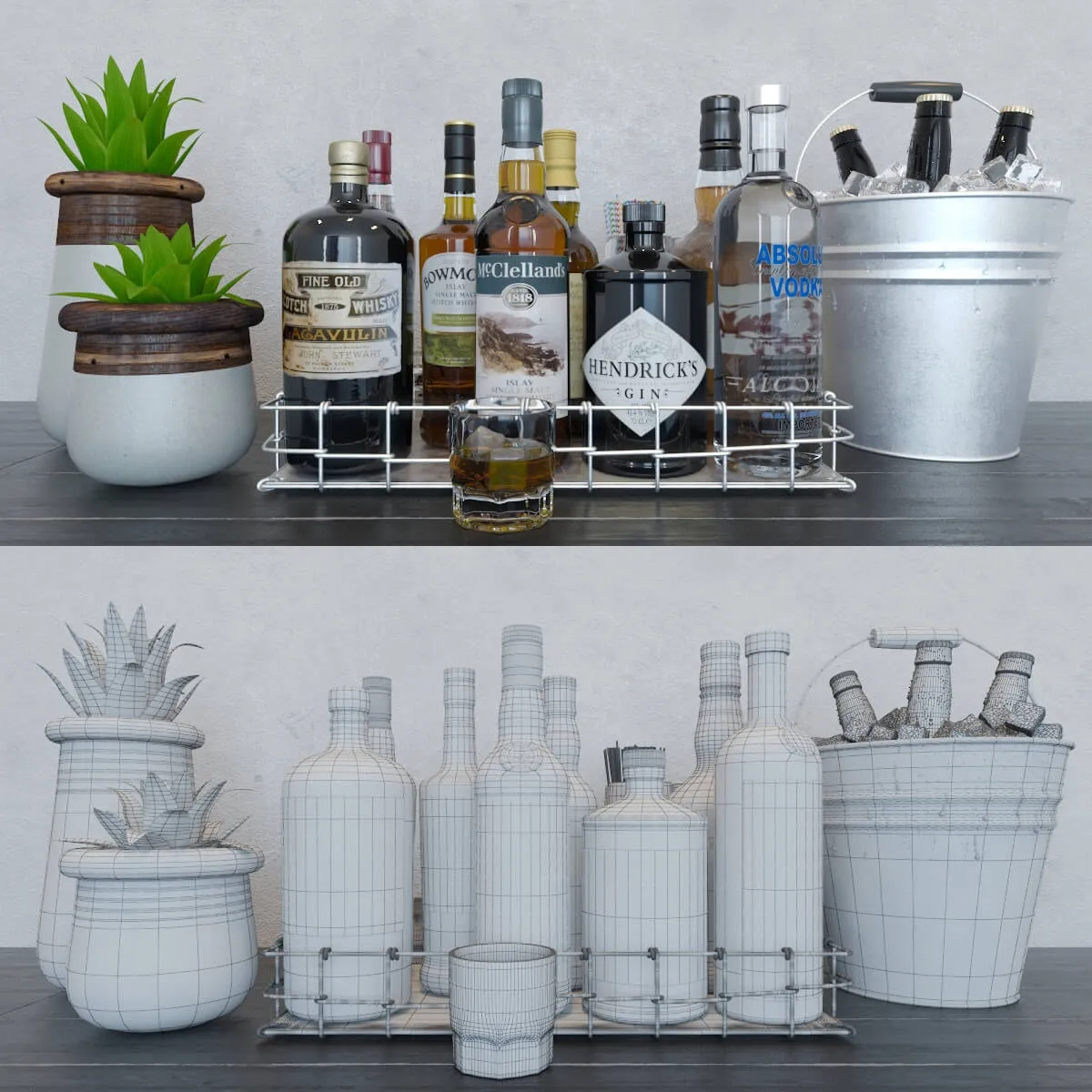 decoration – Bar set 3 3D Model decoration – Bar set 3 3D Model