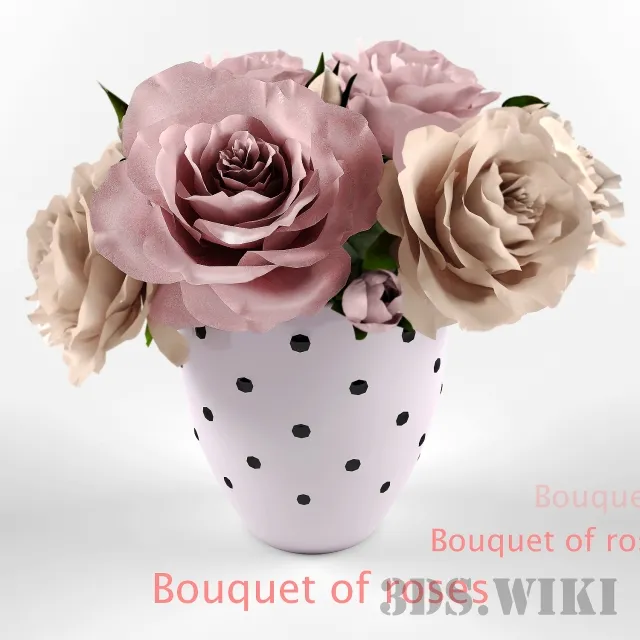 decoration – Beautiful bouquet of roses in a vase 3D Model