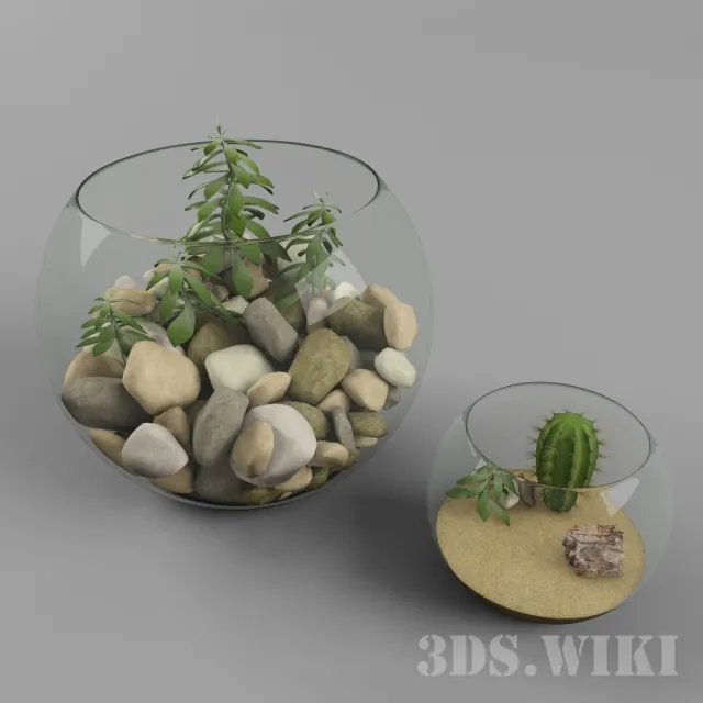 decoration – Beautiful florariums 3D Model