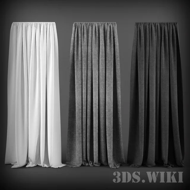 decoration – Beautiful modern curtains in two versions 3D Model decoration – Beautiful modern curtains in two versions 3D Model