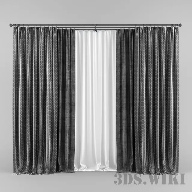 decoration – Beautiful three-layer curtains 3D Model decoration – Beautiful three-layer curtains 3D Model