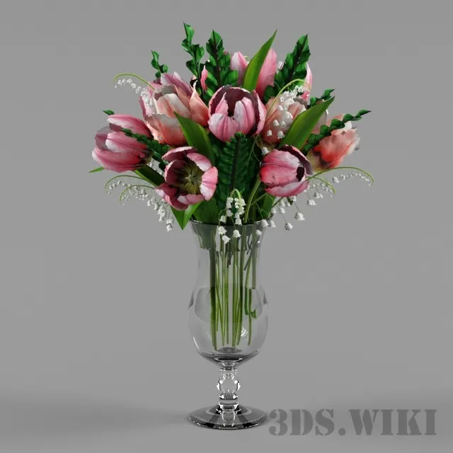 decoration – Beautiful Tulips – Classic Bouquet 3D Model