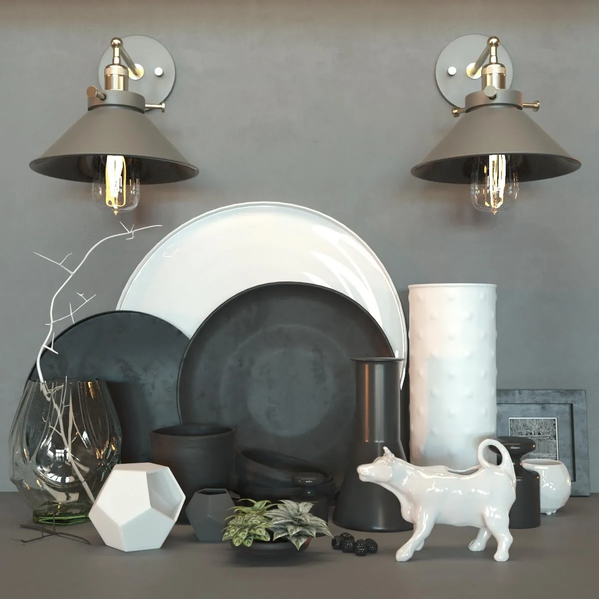 decoration – Black and White set 3D Model