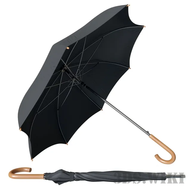 decoration – Black classic umbrella 3D Model decoration – Black classic umbrella 3D Model