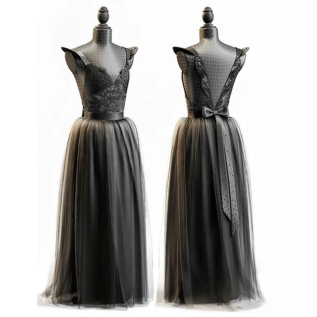 decoration – BLACK WEDDING DRESS 3D Model
