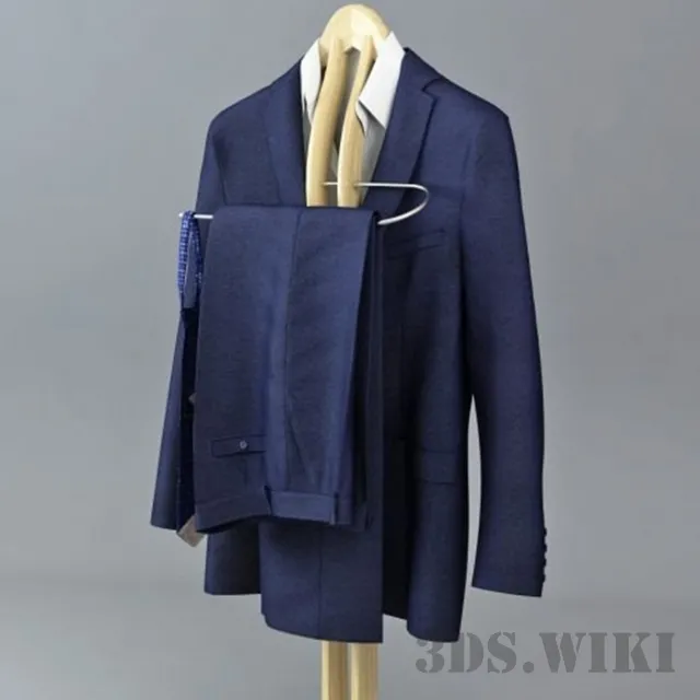 decoration – Blue men’s suit 3D Model