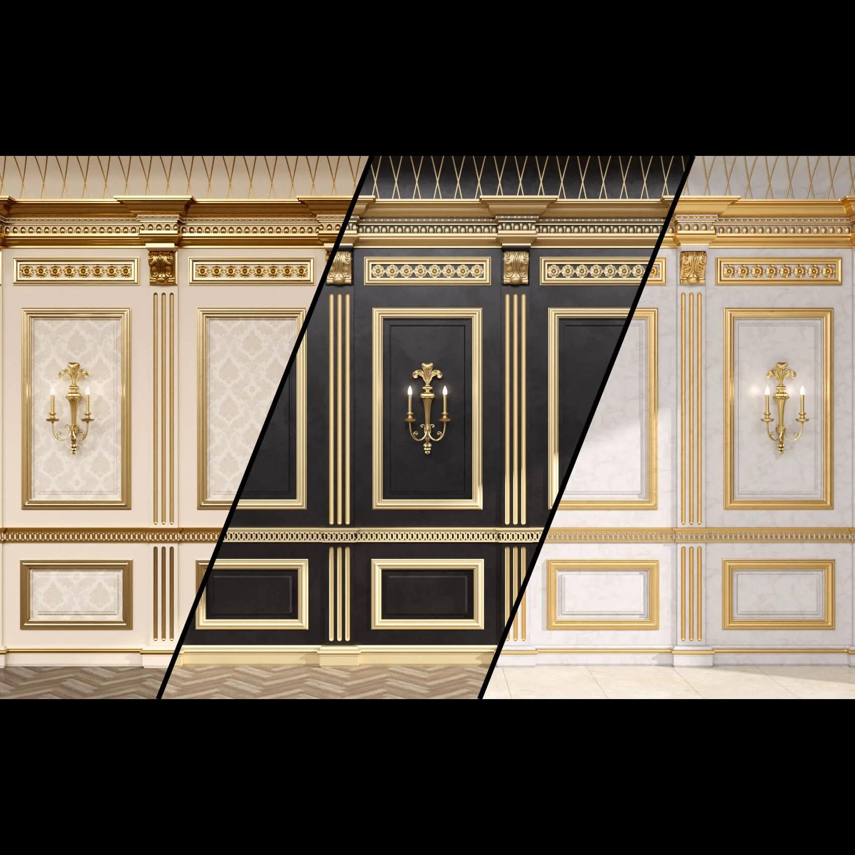 decoration – Boiserie classic panels and Decorative Crafts Wood Sconce – 1850 3D Model decoration – Boiserie classic panels and Decorative Crafts Wood Sconce – 1850 3D Model