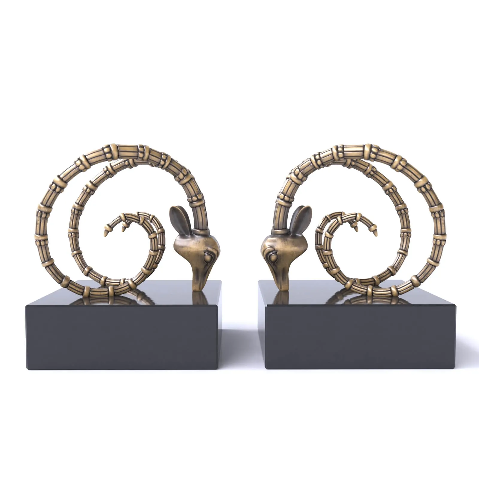 decoration – Book holder EICHHOLTZ Bookend Ibex set of 2 3D Model decoration – Book holder EICHHOLTZ Bookend Ibex set of 2 3D Model