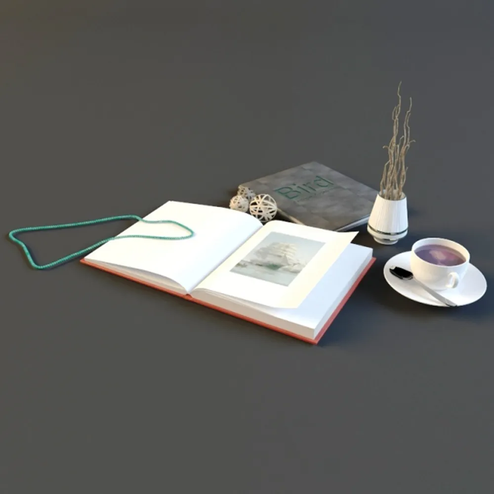 decoration – Books and coffee 3D Model