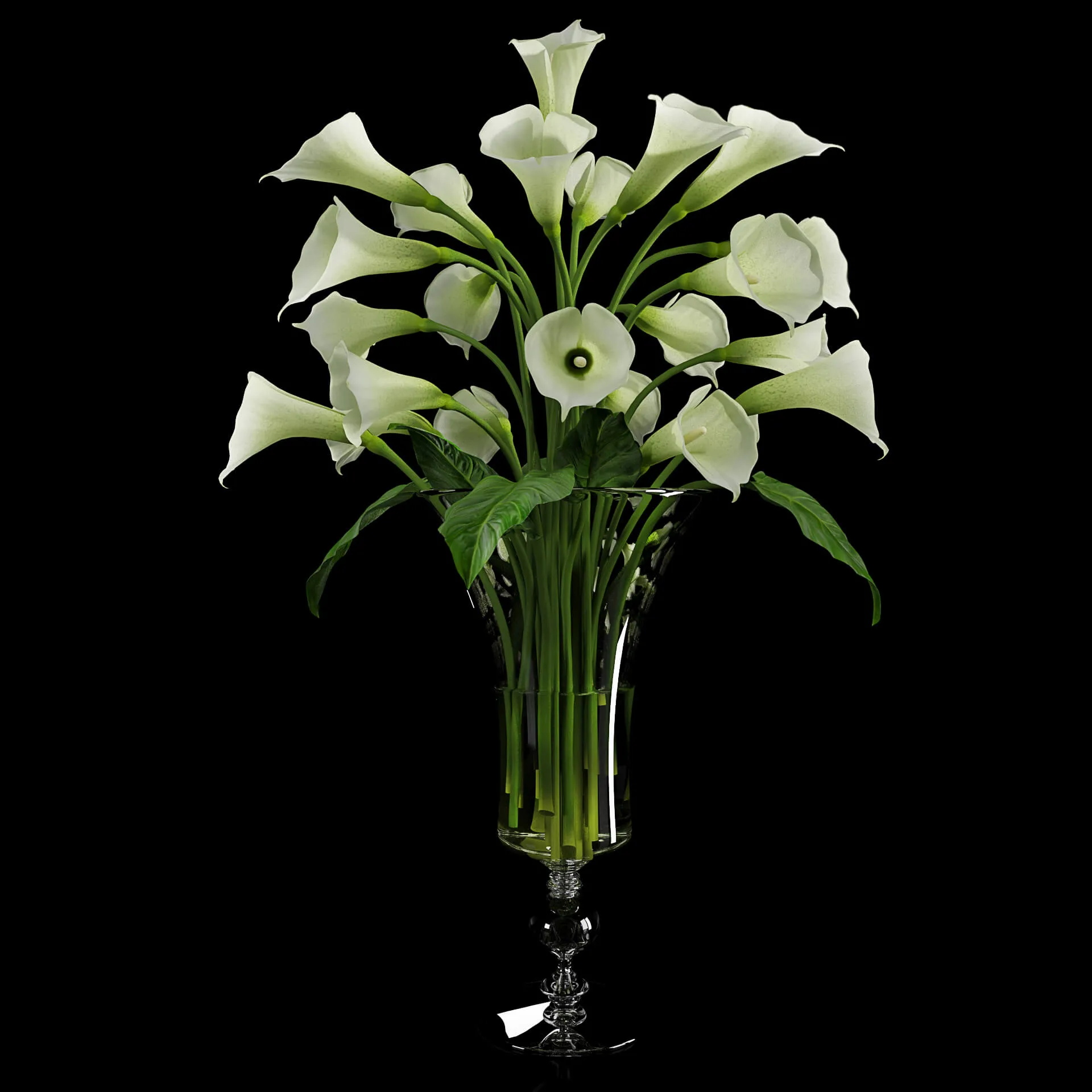 decoration – Bouquet of calla in a vase 01 3D Model