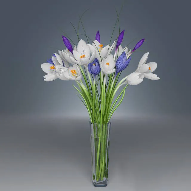 decoration – Bouquet of crocus 7 3D Model