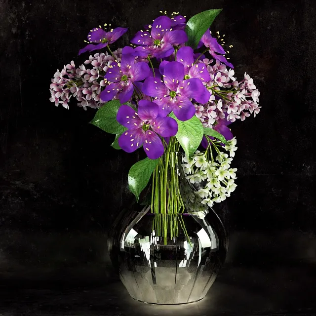 decoration – Bouquet of flowers in a vase 456 3D Model